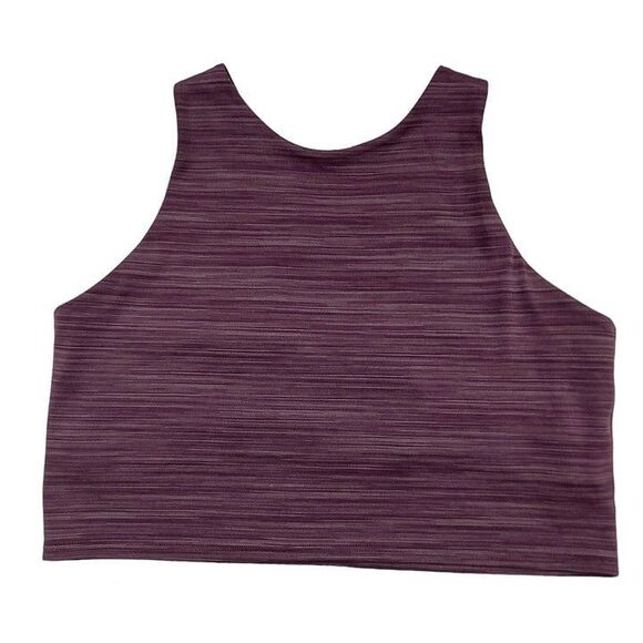 Athleta Tops - Athleta Space Dye Crop Top Womens XL Purple Marled Racerback Gym Performance